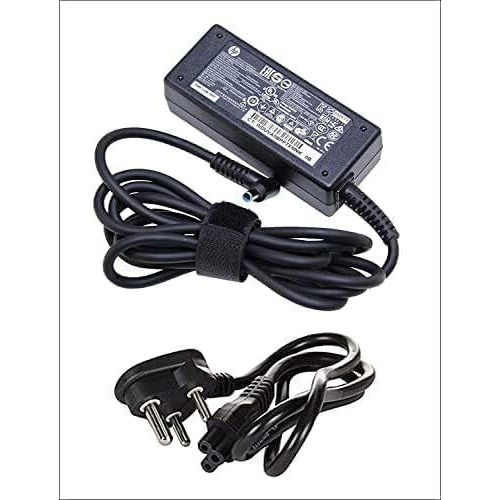 Maxelon Power Cable & Hp Blue Pin Original Laptop Charger 19.5V 3.33A 65W Adapter- Black