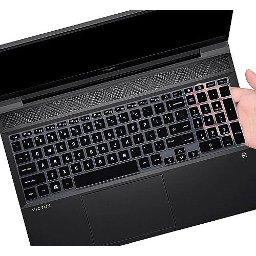 Saco Laptop Keyboard Protector Cover Compatible For 2025-2022 Hp Victus 15-Fa And 15-Fb Series [15.6 Inch] | Hp Victus 16-D, 16-E, 16-S [16.1 Inch] Gaming Laptop - Black, Silicone