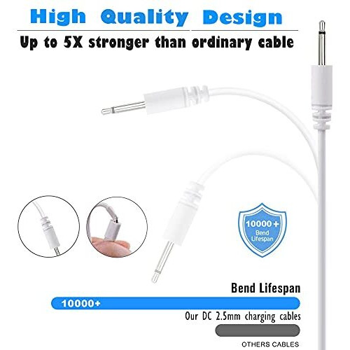 Zorbes 2.5Mm Jack Cable Usb To Dc 2.5Mm To Usb Charging Cable For Toy,Beauty Product,Magic Mate,White