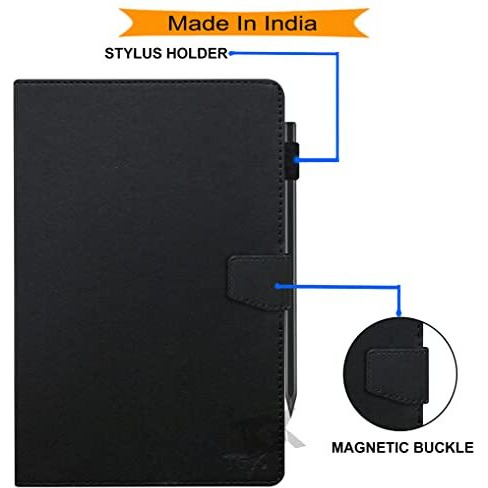 Tgk Leather Flip Stand Cover With Tpu Back Case For Tablets Lenovo Tab M8 Hd Cover 2Nd Gen/Tab M8 Hd 3Rd Gen 8 Inches [Model Tb-8505X / Tb-8505F / Tb-8506X] Black