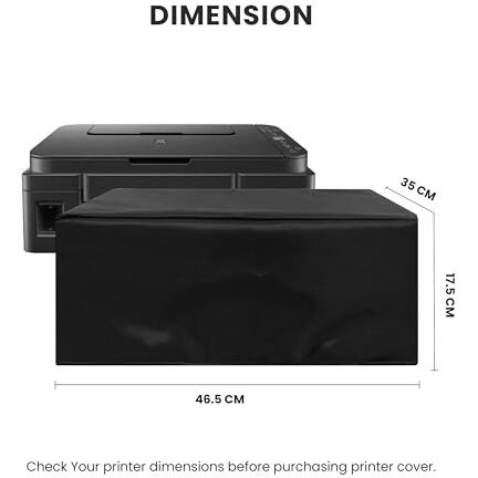 Alifiya Dust Proof Washable Printer Cover For Canon Pixma G3010 / G3000 / G3020 / G2020 All-In-One Wireless Ink Tank Colour Printer - Black