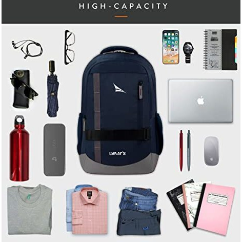 Lunar's Bingo - 48 L Laptop Bag | School Bag For Boys | Laptop Bag 15.6 Inch | Water Resistant Laptop Backpack | College Bag | Office Backpack For Men | Travel Backpack With 1 Year Warranty