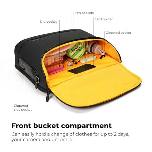 Mokobara The Transit Briefcase Vegan Leather & Nylon 15L Laptop Crossbody Messenger Bag For Men & Women (Black)