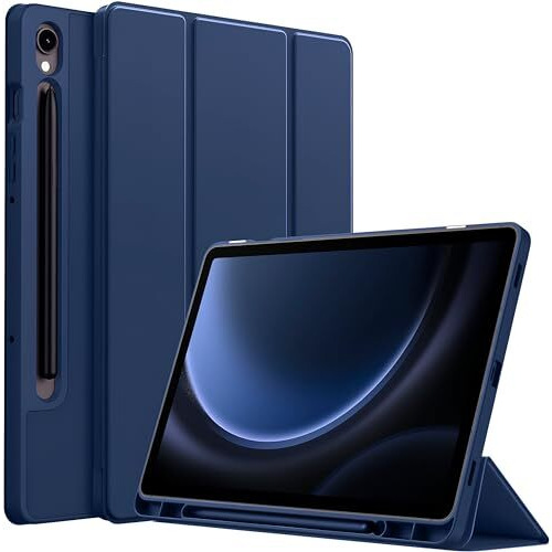 Proelite Cover For Samsung Galaxy Tab S9 Fe/S10 Fe 10.9 Inch Cover, Soft Flexible Flip Case Cover With S Pen Holder For Samsung Galaxy Tab S10/S9 Fe 10.9", Auto Sleep Wake, [Recoil Series] - Dark Blue