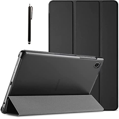 Proelite Smart Flip Case Cover For Samsung Galaxy Tab A7 Lite 8.7" Sm-T220/225 Translucent Back With Stylus Pen, Black