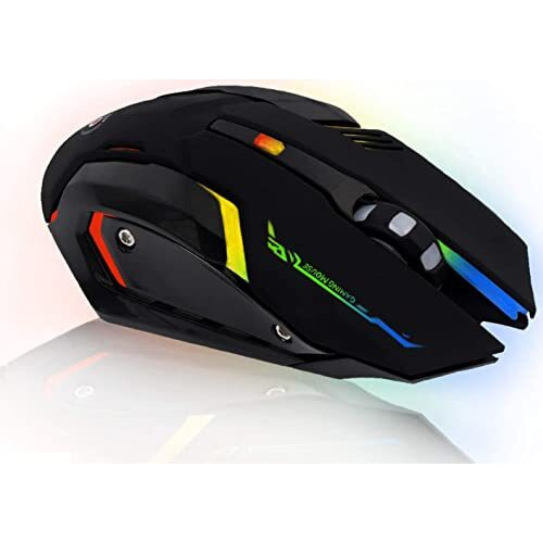 Offbeat Ripjaw 2.4Ghz Rechargeable Wireless Gaming Mouse, Silent Click Buttons Mouse - 7D Buttons, Dpi  1600,2400,3200, Mice For Pc/Laptop/Smart Tv/Mac(Light Weight)