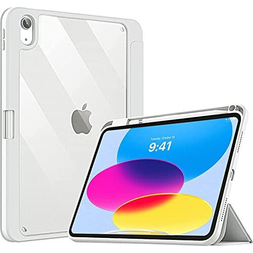 Proelite Case Cover For Apple Ipad (A16) 11Th/10Th Generation (2025/2022), Transparent Case Cover With Pencil Holder For Ipad 11Th/10Th Gen 2025/2022, Grey