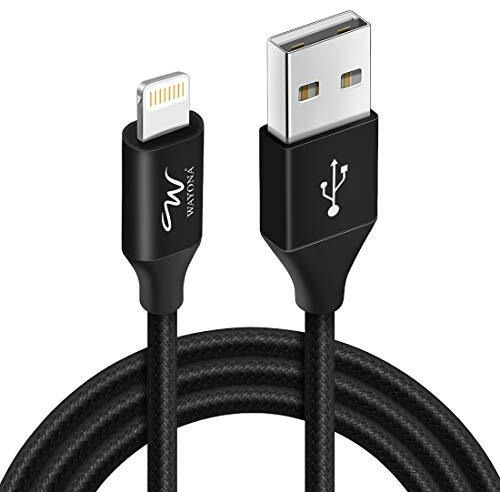 Wayona Nylon Braided 3A Lightning To Usb A Syncing And Fast Charging Data Cable For Iphone, Ipad (3 Ft Pack Of 1, Black)