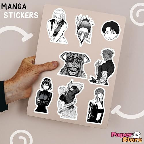 Paper9Store Pack Of 80+ Anime Stickers For Laptop, Phone Case, Guitar, Bike, Pc, Scrapbook Etc. Waterproof Glossy Laminated Residue Free Anime Stickers (Manga Stickers)