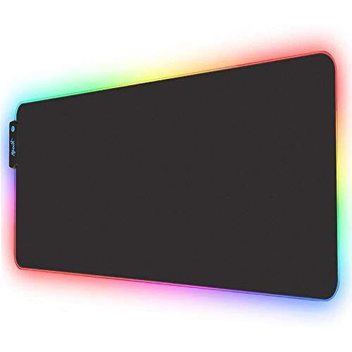 Speed Rgb Gaming Mouse Pad, Soft Glowing 14 Led Modes, Gaming Desk Keyboard Pad, Mouse Mat, Non-Slip Rubber Base - 78X30 Cm - Black