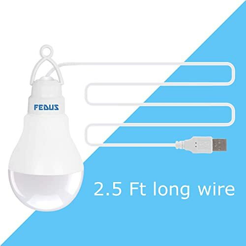 Fedus Usb Bulb For Power Bank, Led Light For Mobile Lamp, Mini Night Light - Portable White (Pack Of 2)