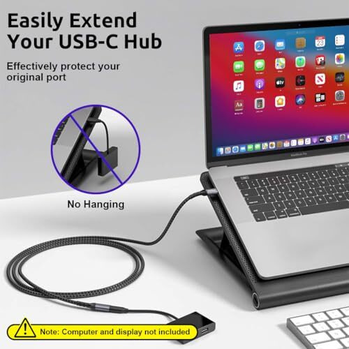 Verilux Usb C Extension Cable,6.6Ft Usb Type C Male To Female Cable Support 100W Pd Fast Charging,10Gbps Data Transfer,4K@60Hz Hd Video Output Compatible With Ipad Pro,Macbook Pro,Dell,Grey