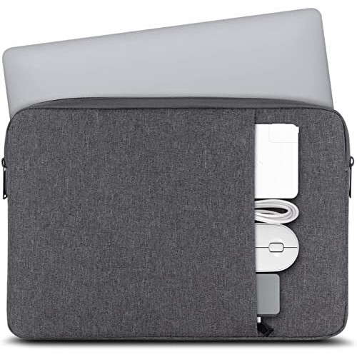 Proelite Polyster Laptop Sleeve Case Cover Pouch For 13" To 14" Macbook Air/Pro Retina,Compatible With Macbook Pro 14 Inch M1 Pro/Max A2442, Galaxy Tab S8/S9 Ultra 14.6 Inch/Ipad Pro 12.9, Dark Grey