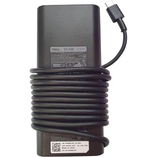 Dell Original 65W Usb Type-C Adapter For Laptop, Latitude 5289 5290 7389 7390 7400 - Black