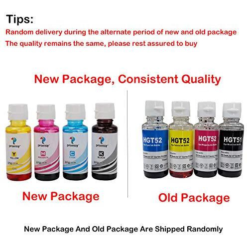 Proffisy Gt51 Gt52 Ink Refill Dye Ink Compatible With Hp Ink Tank 115, 310, 315, 319, 410, 415, 416, 419, 455, 500, 515, 530, 615, Gt 5810, Gt 5811, Gt 5820 (Ycm+1Pcs Black - Ink Tank Gt5810)