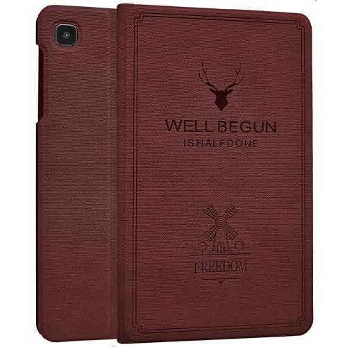 Proelite Smart Deer Flip Case Cover For Samsung Galaxy Tab A7 Lite 8.7" Sm-T220/T225, Wine Red