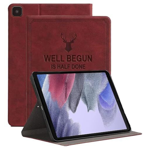Proelite Smart Deer Flip Case Cover For Samsung Galaxy Tab A7 Lite 8.7" Sm-T220/T225, Wine Red