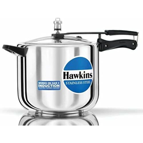 Hawkins Stainless Steel 10L Inner Lid Pressure Cooker Induction Compatible, 10 Liter