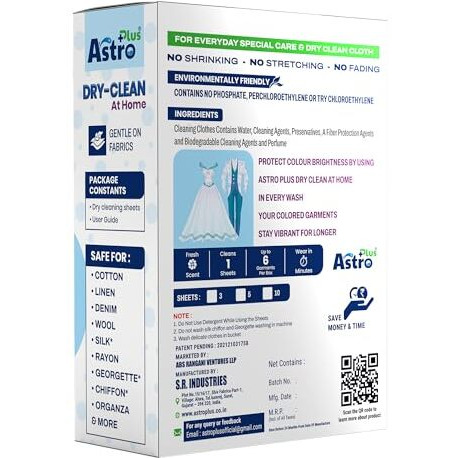 Dry Clean At-Home Liquid Wipes Ultimate Protection For Silk Saree And Chiffon, Cotton, Georgette, Linen, And Woolen Gentle Wash For Delicate Fabrics With A Refreshing Scent Wipes (3)
