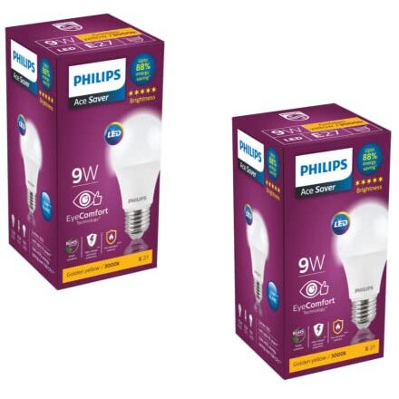 Philips 9W E27 Led Bulb, Pack Of 2