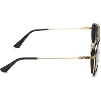 Police Sunglasses| 100% Uv Protected | Gradient | Full Rim | Square | Men | Large | Shiny Light Gold-Black Alloy Metal Frame | Smoke Gradient Polycarbonate Lens