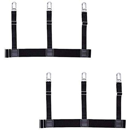 Gustave Men's Shirt Stays Adjustable Elastic Shirt Garters With Locking Non-Slip Clips