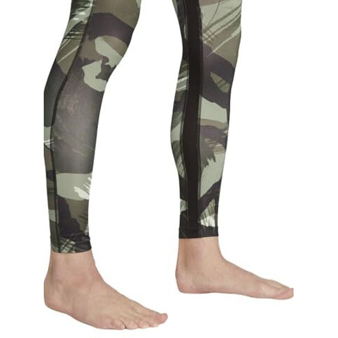 Nike Men As M Np Df Regular Fit Tights Camo-Oil Green/Velvet Brown/Coconut Milk-Dq8364-386-M, Medium, Multicolor, Mid Rise