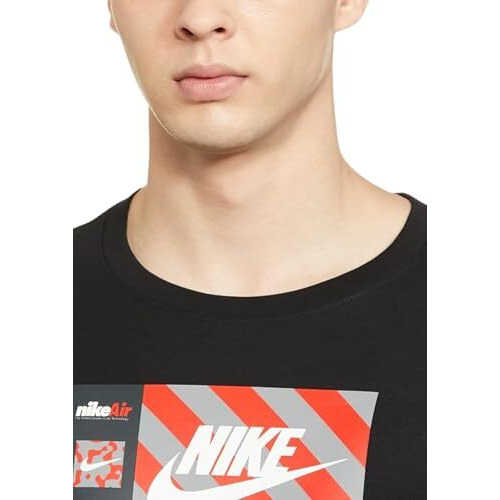 Nike Men's Cotton Regular Fit T-Shirt (Dv2314-010_Black, Small
