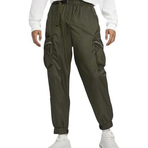 Nike Men's As M Nsw Tp Lnd Wvn Mid Rise Regular Fit Pant Rpl-Sequoia/Iron Grey/Black-Dq4279-355-M, Medium