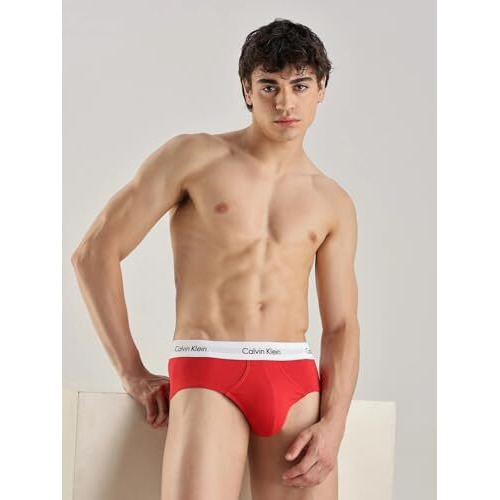 Calvin Klein Underwear Men's Pure Cotton Classic Solid Briefs (Pack Of 3) (U2661967_Cloud