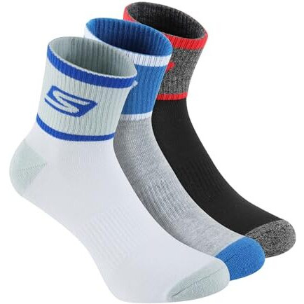 Skechers-Mens-Socks-3Pk Mens Half Terry Ankle-S20077Id-Multl-L (S20077Id-Mult_L)