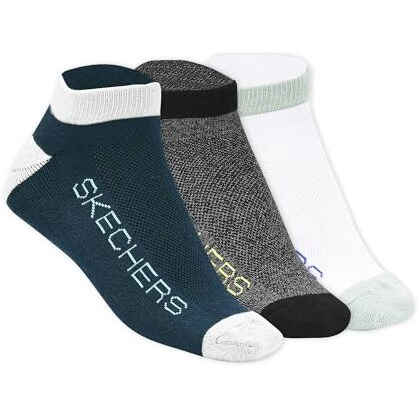 Skechers 3 Pack Of Mens Non Terry Low Cut Socks Multi Socks (S20079Id-Mult_L)