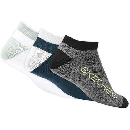 Skechers 3 Pack Of Mens Non Terry Low Cut Socks Multi Socks (S20079Id-Mult_L)
