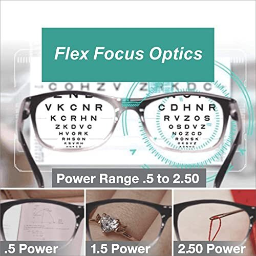 Store Tomatus 1 Pcs One Power Readers Auto Focus Reading Glasses, Computer Screens Unisex Adjustable Eye Glasses, Flex Focus Auto Adjusting Optic For Women And Men Magnifying Readers.(Black)