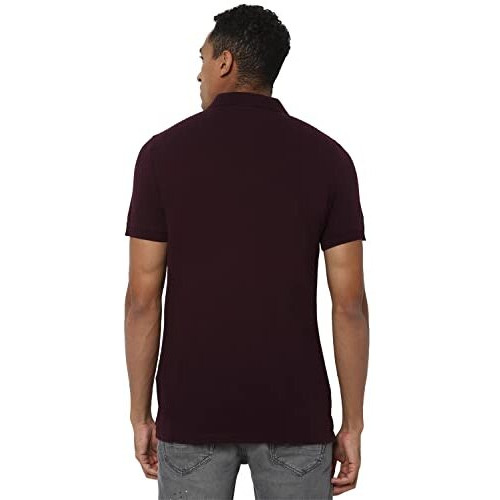 American Eagle Outfitters Men's Slim Polo Shirt (Wea0189146613_Burgundy_M)