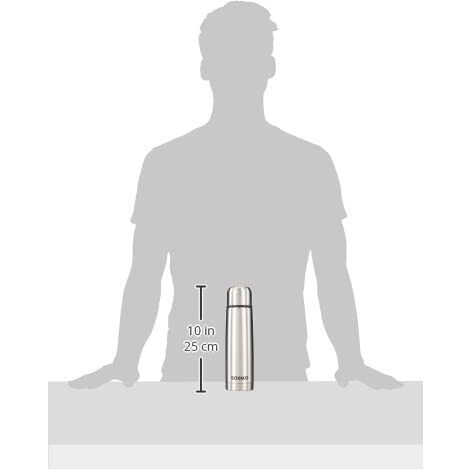 Milton Plain Lid 500 Thermosteel Water Bottle 500 Ml, 24 Hr Hot And Cold I Leak Proof Lid With Jacket, Isi Certified I Vacuum Insulated I For Office, Gym, School I Silver