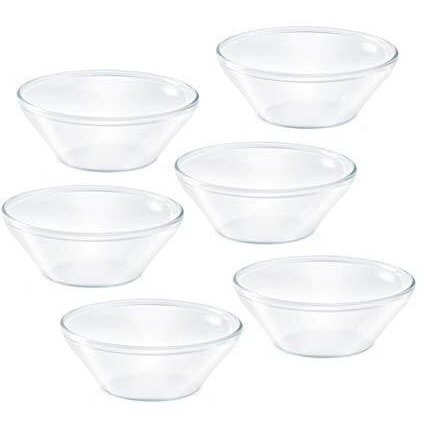 Borosil - Venus Glass Katori Bowl Set, 170Ml, Set Of 6, Transparent