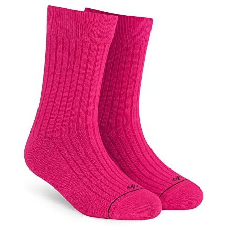 Dynamocks Men's And Women's Combed Cotton Crew Length Socks (Pack Of 1, Multicolour) (Size Uk 7-12) (Solid Crew - Prism Pink)