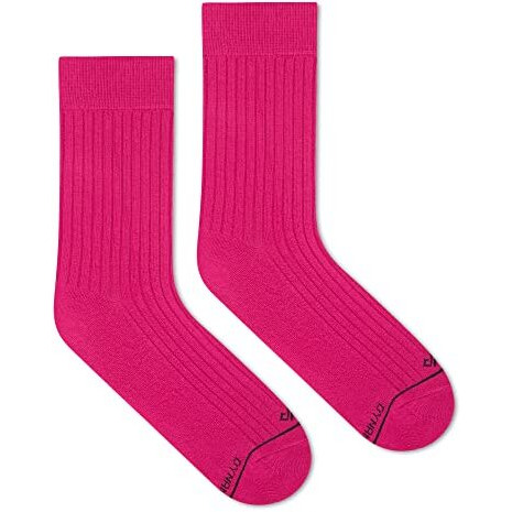 Dynamocks Men's And Women's Combed Cotton Crew Length Socks (Pack Of 1, Multicolour) (Size Uk 7-12) (Solid Crew - Prism Pink)