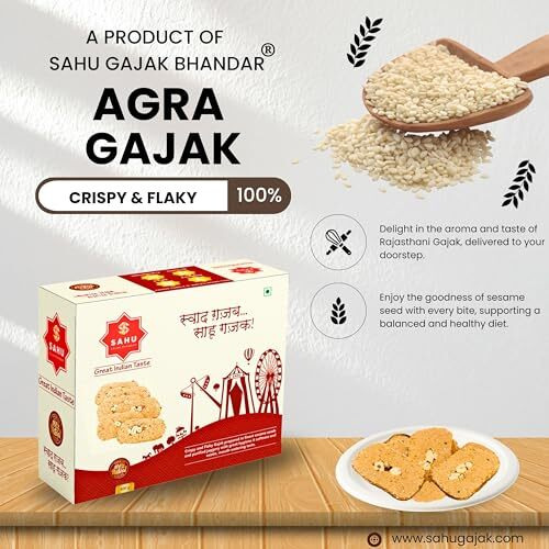 Sahu Gajak Bhandar Homemade Rajasthani Gajjak 400G With Gazak Roll 400G (Combo Pack 800G) No Liquid Glucose | Made With Cow Ghee | Premium Packaging | No Added Preservatives Or Colors