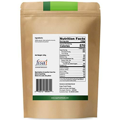 Cape Fresh Pistachios 100G | Whole | Natural | Pure | Raw | Kernels | Pistachios