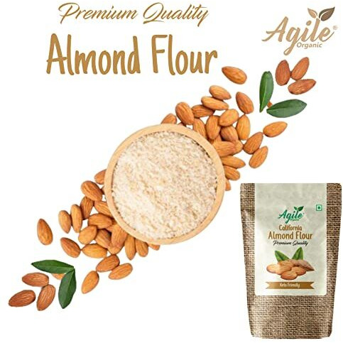 Agile Organic Fine Almond Flour, 500G | Naturally Protein-Rich | Blanched Almond Powder