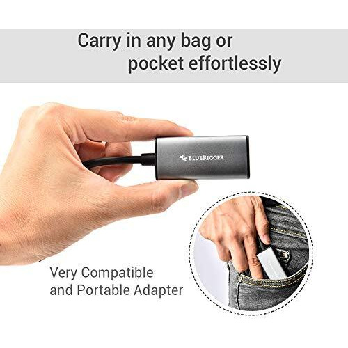 Bluerigger Active Displayport To Hdmi Adapter Connect Any Displayport-Enabled Pc Or Tablet To An Hdmi Enabled Monitor, Tv Or Projector For Ultra-Hd Video Streaming (Hdmi 2.0 Up To 4K 3840X2160 @60Hz)  Grey Color