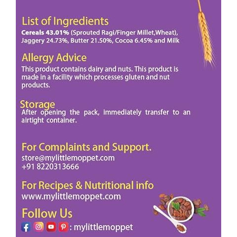 Choco Sprouted Ragi Moppet Stick Cookies (150G)