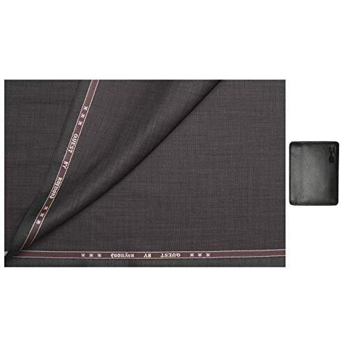 Raymond 0-Degree Men's Poly-Viscose Unstitched Trouser Fabric And Wallet- Chocolate Brown 1.3 Meters