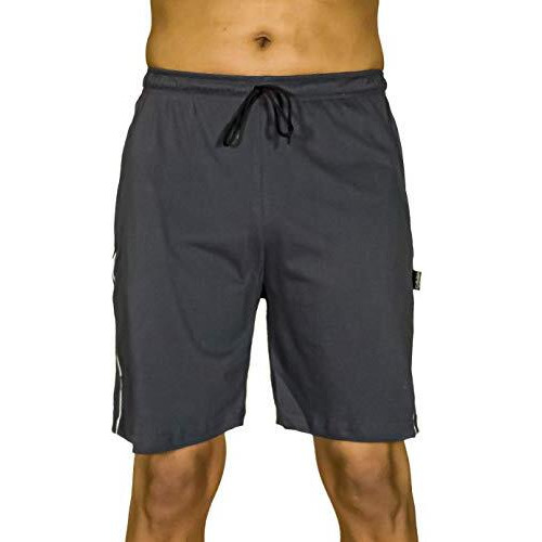 0-Degree Men's Regular Fit Shorts With Zip Pocket 32-34 Inch Waist Combo Pack Of 2 Grey Navy Blue