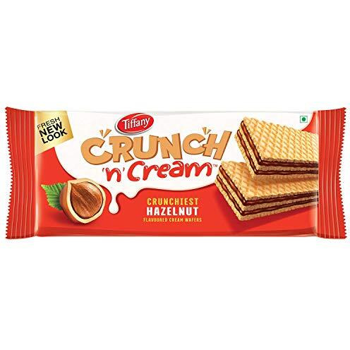 Tiffany Wafers Crunch N Cream Crunchiest Sandwich Hazelnut Flavored Cream Wafers (Pack Of 3, 135 G),Great For Snacking And Sharing