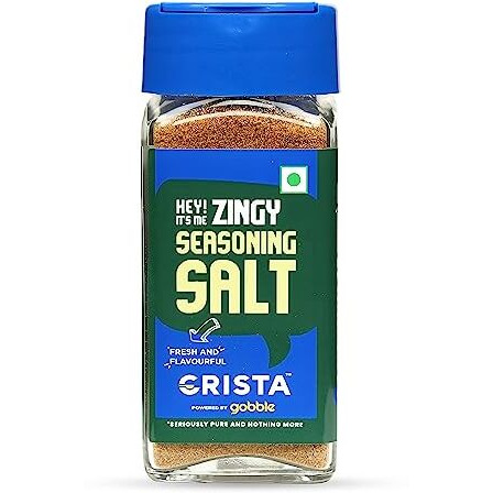 Crista Zingy Seasoning Salt For Fruits & Vegetable Salad Dressing | Trans Fat Free | Fresh & Spicy | Vegan | Zero Added Colours, Fillers, Additives & Preservatives | 50 Gms