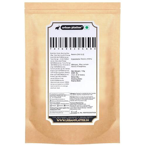 Urban Platter Golden Raisins Kishmish, 1Kg