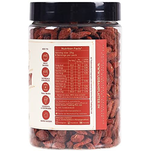 Urban Platter Goji Berries, 200G (Antioxidant-Rich Superfood | Naturally Sweet & Chewy | Great For Snacking, Smoothies & Baking)